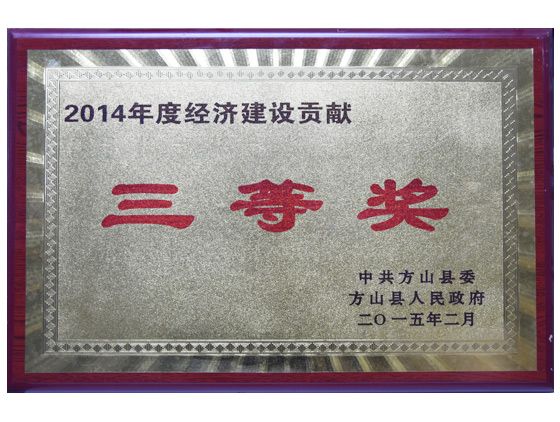 2014年度經(jīng)濟(jì)建設(shè)貢獻(xiàn)獎